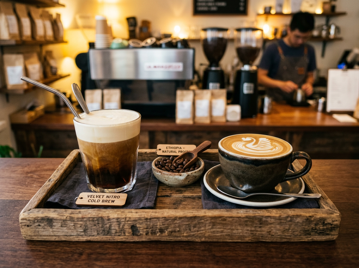 Signature Velvet Nitro Cold Brew and Espresso Latte